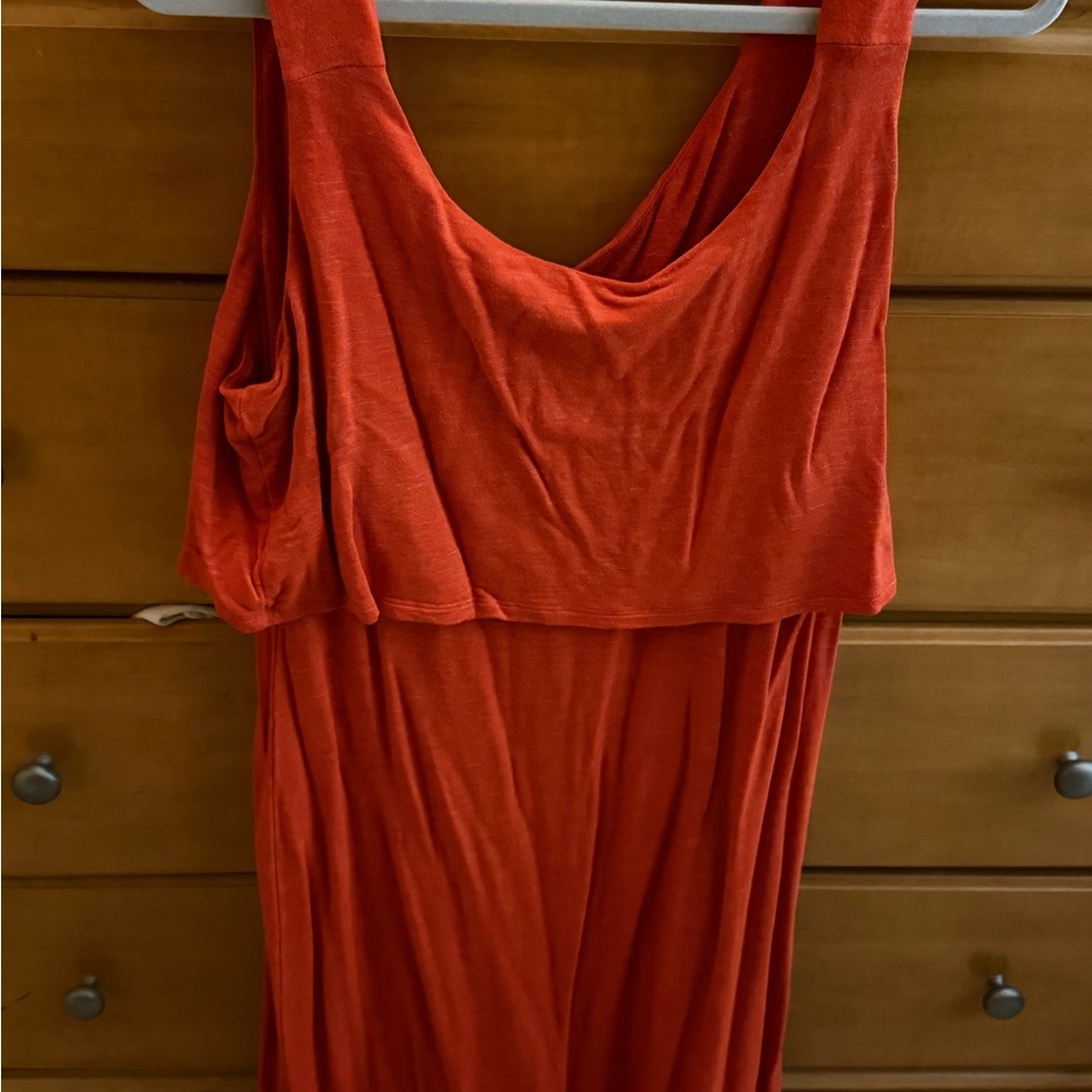 CAbi Vibrant Orange Backless Dress